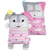 NICI 62294 Coniglio di Peluche Fronte/Retro, Morbido Peluche per Le Coccole e i Giochi dei Piccoli Amanti degli Animali, Ideale per casa, Asilo o in Viaggio, 30 x 20 cm, Grigio