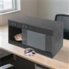 OMGGYER Terrario rettile, 80 x 40 x 40 cm, con finestra scorrevole, termometro fino a 40 ℃ e ventilazione laterale, scatola di alimentazione per tartarughe, camaleonte, lumache, ragni, iguana, geco (nero)