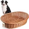 KADAX Lettino per Cani e Gatti in Vimini, Cuccia per Animali Domestici, Colore Naturale (20 x 85 x 67 cm)
