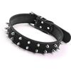 Syrisora Collare per Cani Stile Punk, Collare a Spillo con Borchie Regolabile in Pelle PU con Rivetti, per Cani di Taglia Media 43-54 Cm (Nera)