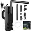 Nimbust Filtro interno per acquario, 40 l, silenzioso ed efficiente, 3 in 1, con carbone attivo, ossigenazione e fontana, filtro per acquario di tartarughe e pesci da 20 l a 40 l, flusso di 200 l/h