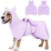 Yoolhamy Accappatoio super assorbente per cani a forma di ananas, morbido, ad asciugatura rapida, regolabile, per dopo il bagno, con cappuccio (velluto corallo viola, S)