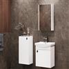 Planetmöbel Set di mobili da bagno lavabo con mobiletto 45 x 60 x 33 cm con armadietto a specchio 40 cm e armadio midi per WC ospiti, bianco