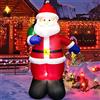 Danxilu Babbo Natale Gonfiabile da Esterno 150cm con Luci LED Gonfiabili Natalizi Esterni Decorazione con Sacchetto Regalo per Interno Giardino Feste Prato Cortile