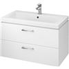 VBChome Lara - Mobile da bagno con mobiletto, 80 cm, con 2 cassetti, colore: Bianco