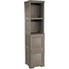 MA MAISON Mobile Bagno in Plastica 40 x 43 x 164 cm con Anta Effetto Legno e Ripiani a Vista - Mobile Verticale Salvaspazio per Organizzazione Bagno (Wengé)