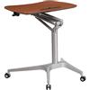 Flash Furniture Scrivania per computer, per postura seduta/eretta, con altezza regolabile, ergonomica, scrivania per ufficio con portapenne, con ruote, color mogano
