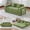 Yihomfy Divano-letto convertibile 2 posti -162 cm, divano letto angolare pieghevole 4 in 1, divano componibile pieghevole da montare autonomamente con cuscini, 2 portabicchieri e tasche laterali per