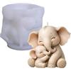 Generico Stampo in silicone a forma di elefante - 3D riutilizzabile con figure di mamma e bambino,Forma per Colata Animale,Per feste, compleanni, uffici, casa, stanza, scrivania, dormitorio e appartamento