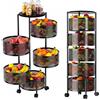 Avilia - Carrello con Ruote Portafrutta - Carrello Alto con 5 Cestelli Ovali Neri Struttura Robusta in Metallo - Ideale per Organizzare Cucina, Bagno, Ufficio, 90x32x32 cm