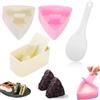 YOYEAH Onigiri Mold Set - Macchina Sushi Triangolare (Senza BPA, Rivestimento Antiaderente), per Onigiri/Sushi Fai-da-Te e Formatore Polpette Riso, Facile da Pulire, Ideale per Casa e Feste