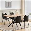 GrandCA HOME Set Tavolo e Sedie da Pranzo da 5 Pezzi, Tavolo Quadrato da 140 cm, 4 Sedia Imbottita in Lino, Adatto per Cucine, Sale da Pranzo e Soggiorni (Legno Chiaro + Nero)