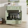 REXO Mobile sottolavabo, 81 x 45,5 x 86,5 cm, con vasca in ceramica, cassetto Soft-Close, moderno armadio da bagno con molto spazio, maniglie in metallo e protezione da troppopieno, verde