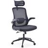 MyBuero Home Office VERTUFLEX - Sedia da ufficio ergonomica, 4D, supporto lombare regolabile in altezza, braccioli ribaltabili, colore: Nero