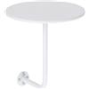 Generico Tavolino rotondo da parete, Tavolo Rotondo a Parete, tavolino in acciaio inox con base in ferro a forma di L, tavolino laterale per bar, caffè, Ufficio, Ristoranti, salvaspazio(White,30cm)
