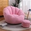 DESHVA Puro Colore Bean Bag Chair Cover, (senza Ripieno) Morbido Cotone Pigro Divano Decorare Mobili per Adulti,Rosa