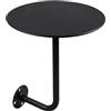 Generico Tavolino rotondo da parete, Tavolo Rotondo a Parete, tavolino in acciaio inox con base in ferro a forma di L, tavolino laterale per bar, caffè, Ufficio, Ristoranti, salvaspazio(Black,35cm)