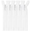 MARARDI [Pack 5 Cerniere Invisibili [Bianco] Nylon [60 cm] Chiusure Lampo per Cucito e Artigianato per Stoffa Vestiti Borse per Cucire a Macchina Tessuto di Cotone con Chiusura in Metallo