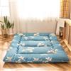 Maxyoyo Materasso da pavimento giapponese, materasso futon, tatami spesso, pieghevole, arrotolabile, per dormitorio, cuscino per pavimento (fiore blu, matrimoniale)