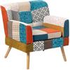 buybuy Divano Monoposto Modello Primavera Rivestimento in Stoffa cucita a mano Stile Patchwork con Struttura in Legno Piedi in Faggio PRI75