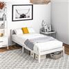HOMCOM Telaio letto in legno massello 90x190cm singolo testiera Bianco | Base a doghe solida, per bambini e adulti.