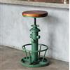 Topower Sgabello americano in stile antico industriale, con seduta rotonda, altezza regolabile, per caffetteria retrò vintage, elegante, design in stile tubatura, per pub, cucina, bar (verde antico)