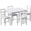 Vida Designs Yorkshire - Set tavolo da pranzo e sedie da cucina (bianco, 4 posti)