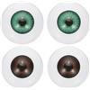 PATIKIL Occhi di Sicurezza 24 mm, 4 Occhi realistici in Acrilico semisferici per Maschere Oggetti scenici per Halloween Artigianato, Marrone Scuro/Verde