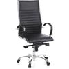 HJH Office 660500 Sedia direzionale professionale PARMA 20 pelle nera Sedia da ufficio girevole, schienale alto ergonomico