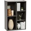 Iris Ohyama Mobile, librerie larghe 60 cm, Scaffale Angolare da Parete in Legno, 5 Livelli, Grigio, Polivalente, Modulare, Aperto, Per Soggiorno, Ufficio, Libri, Decorazioni, Montaggio Facile, CX-23C