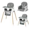 BONNLO Seggiolone Evolutivo per Bambini, 6 Mesi - 3 Anni (Max. 15 kg), Seggiolone Leggero (5 kg), Sedile Pieghevole, Seggiolino Alzapiedi, Sedia da Pranzo per Neonati, Bianco crema/Grigio (Grigio)