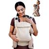 Grownsy Marsupio Neonato Ergonomico(3-20 kg, 3-24 mesi), Fibbia a Sgancio Rapido a un Tocco, Facile da Indossare, Poggiatesta, Leggero, Confortevole e Regolabile(Bianco crema)