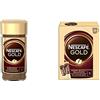 NESCAFÉ GOLD Caffè Solubile, Barattolo 200g & GOLD Caffè Solubile, 20 Bustine da 1.7g (34g)
