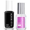 Essie Speed Setter Top Coat Colore Trasparente per Unghie Formula Ultra Fast Dry + Essie Expressie 3 in 1 Smalto ad Asciugatura Rapida Nero 380 Now Or Never - 2 Cosmetici