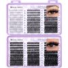 WENDY LASHES Kit Ciglia Extension 40D+50D+60D+80D+100D with Spike-Lashes Mix 9-16mm D Curl, Libro Ciglia Cluster 60 Righe, Ciglia Singole per Extension Ciglia Fai Da Te, Wispy Natural Look