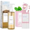 PCCMOT COS 2 Pezzi Centella Kit, Centella Cleansing Oil + Centella Stick Mask, Cleansing Oil, Olio Detergente Viso, Deterge Delicatamente in Profondità e Restringe i Pori