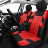 VarCozy Coppia di coprisedili anteriori per auto, universali in tessuto, traspiranti e lavabili, per SUV, berlina, furgoni, compatibili con airbag, nero e rosso
