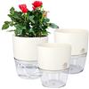 Vanavazon 6 Inch Self Watering Planter Pots for Indoor Plants, 3 Pack African Violet Pots with Wick Rope-White