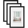 walther design Trendstyle KP430B3 - Cornice portafoto in plastica, 24 x 30 cm, confezione da 3, nero