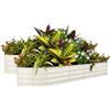GarveeHome Set di 2 grandi orti rialzati da giardino in acciaio zincato, quadrato orto in fondo aperto, durevole e antiruggine, vassoio rialzato, fioriera rialzata per coltivazione di verdure, erbe, fiori (240 x