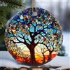 Touber Albero della vita 2023, decorazione natalizia 2023, idea regalo per le vacanze, ricordo cimelio, ceramica rotonda, regalo a pallina, albero della vita