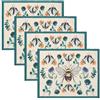 furn. Wylder Wild Garden Tovagliette - Set Di 4 Lavabilia Classiche Motivo Floreale Bumblebee Asciugatura Rapida Tappetini (Multicolore - 46x36cm)