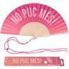 Fisura - Ventaglio in legno originale con messaggio "no puc més!". Accessorio colorato e alla moda, ventaglio portatile sfumato rosa con gancio incluso. Dimensioni: 42,5 x 23 cm