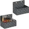 Relaxdays Cestino Portaoggetti da Appendere, 2 Organizer per Bagno, Corridoio, Camera da Letto, 20x25x16,5 cm, Grigio