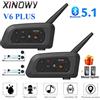 XINOWY V6 Plus casco moto auricolare Bluetooth interfono 1200M comunicatore interfono impermeabile 6 piloti