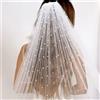 DongCMY Velo da sposa in Tulle con perle a uno strato perline morbide per il matrimonio lunghezza cattedrale della sposa con pettine accessori da sposa