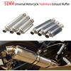 NONE Silenziatore di scarico moto universale in acciaio inossidabile 51mm Fuga 310 370 440 mm Tubo 100cc-1000cc ATV GP Scooter per fz6 pcx125