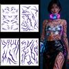 NONE 4 fogli Kpop braccio corpo viola fulmine adesivo tatuaggio temporaneo duraturo impermeabile
