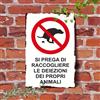 NONE Segnale 2D piatto in metallo per deiezioni di animali domestici, 1 pz, in ferro tradizionale da parete, con testo in italiano, 20x30cm/8x12in