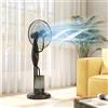 HOMCOM Ventilatore Nebulizzatore con Serbatoio 3.2L, 3 Modalità e 3 Velocità, Ventilatore a Piantana con Oscillazione 70°, Inclinazione 10°, Timer 7.5h, Telecomando, 75W, 120cm